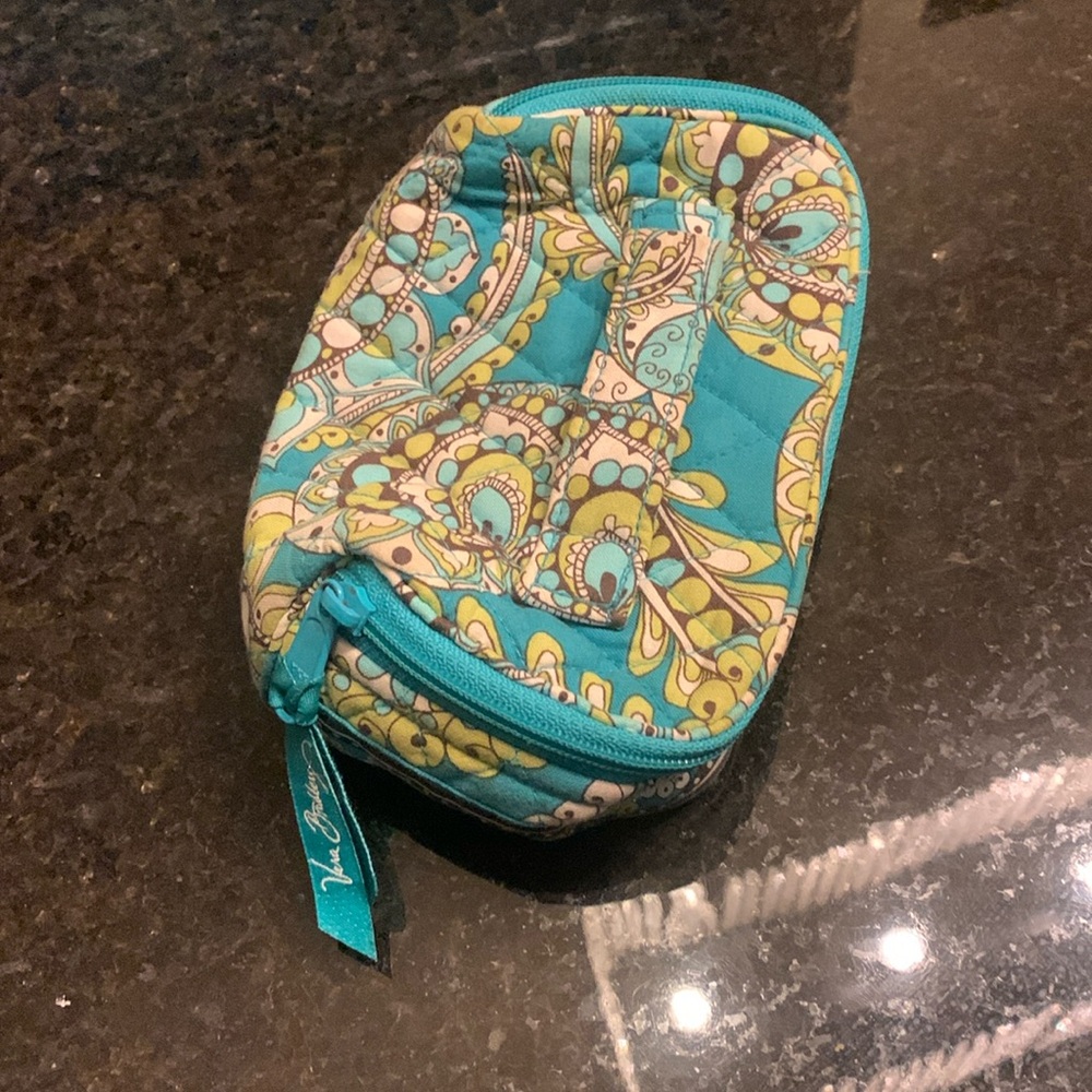 Blue paisley/floral print Vera Bradley purse/makeup bag